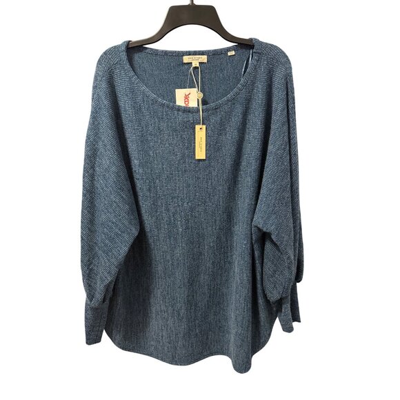 Max Studio Blue Textured Oversized Knit Sweater Top Sz 1X Top. NWT - Picture 5 of 12